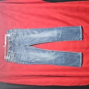 Miss Me embellished, distressed straight leg jeans